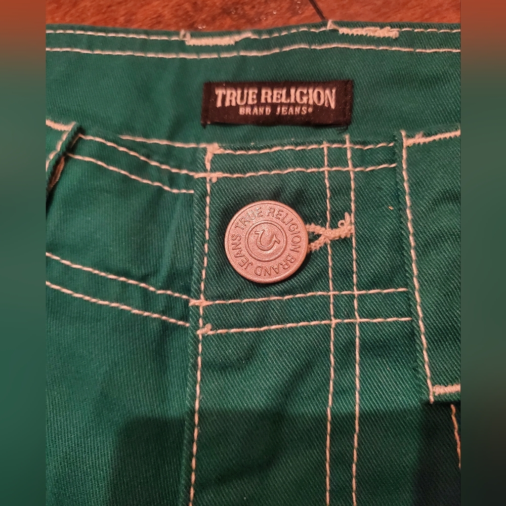 NWT True Religion Adventurine Green Single Needle Military Cargo Pants - Picture 6 of 16